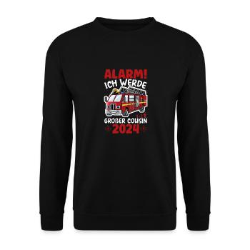 Children's Alarm I'm going to be a Big Cousin 2024 - Unisex Sweatshirt - black - Front - Alina (178cm) & Michal (187cm)