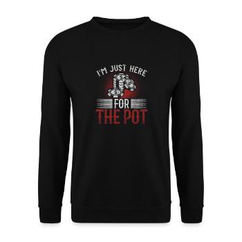 Dans le tournoi Just Here For The Pot Poker Cards - Sweat-shirt Unisexe - noir - Devant - Alina (178cm) & Michal (187cm)