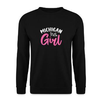 Michigan Girl City State American Town Country - Unisex Sweatshirt - black - Front - Alina (178cm) & Michal (187cm)