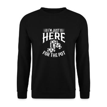 Dans le tournoi Just Here For The Pot Poker Cards - Sweat-shirt Unisexe - noir - Devant - Alina (178cm) & Michal (187cm)