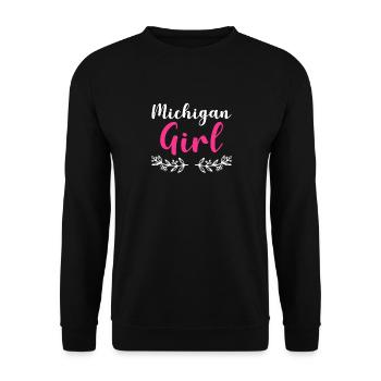 Michigan Girl City State American Town Country - Unisex Sweatshirt - black - Front - Alina (178cm) & Michal (187cm)