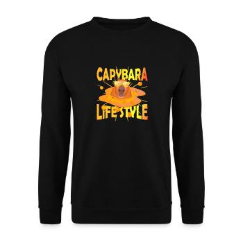 Capy life style - Unisex Sweatshirt - black - Front - Alina (178cm) & Michal (187cm)