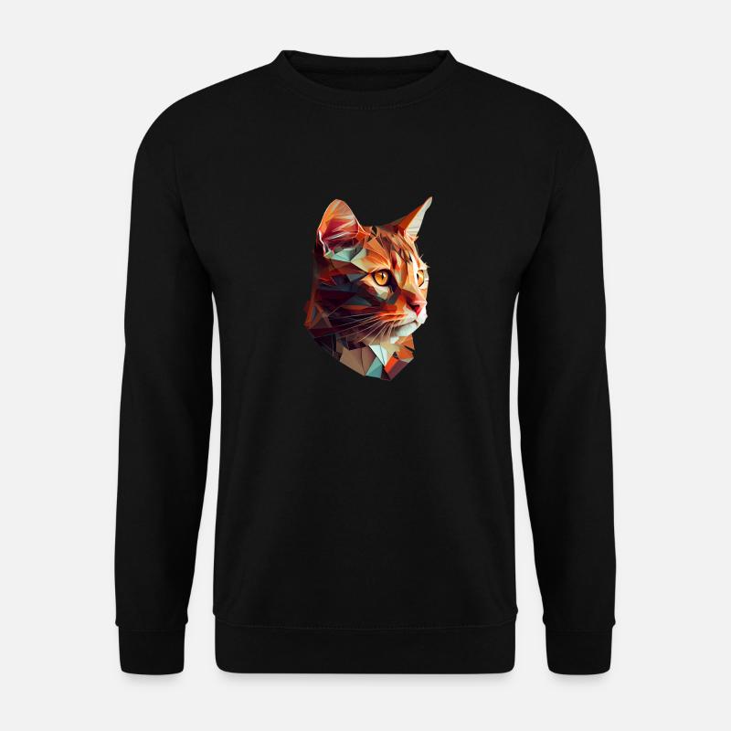 Katze Katzen Kätzchen Polygon Katze - Unisex Pullover - Schwarz