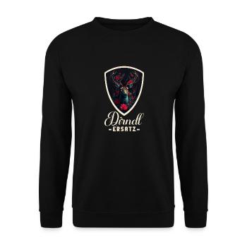 Dirndl Ersatz Dirndl Trachten Kostüm Dirndl Ersatz - Unisex Pullover - Schwarz - Vorne - Alina (178cm) & Michal (187cm)