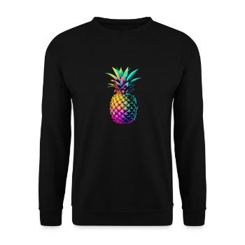 EDM Music Rave Festival Pineapple Techno - Unisex Sweatshirt - black - Front - Alina (178cm) & Michal (187cm)