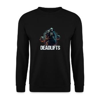 Deadlifts Gym Fitness Fun Workout - Unisex Sweatshirt - black - Front - Alina (178cm) & Michal (187cm)
