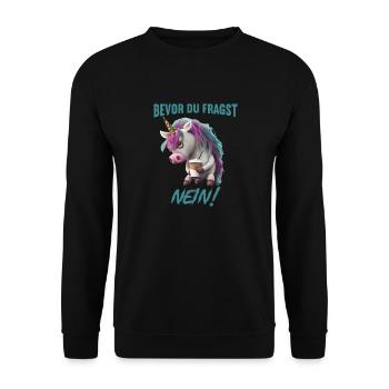 Bevor du fragst Nein - Unisex Pullover - Schwarz - Vorne - Alina (178cm) & Michal (187cm)