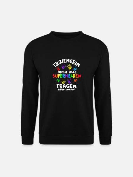 Erzieherin Nicht Alle Superhelden Tragen Einen Umh - Unisex Pullover - Schwarz