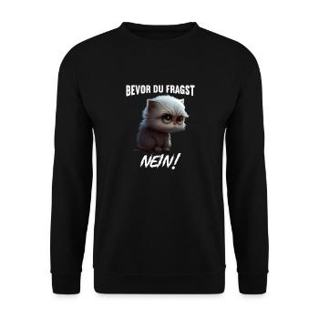 Bevor du fragst Nein - Unisex Pullover - Schwarz - Vorne - Alina (178cm) & Michal (187cm)