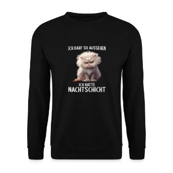 Nachtschicht Dienst Krankenschwester Pflegekraft - Unisex Pullover - Schwarz - Vorne - Alina (178cm) & Michal (187cm)