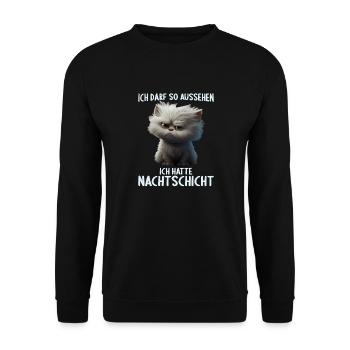 Nachtschicht Dienst Krankenschwester Pflegekraft - Unisex Pullover - Schwarz - Vorne - Alina (178cm) & Michal (187cm)