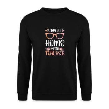 Professeur de mathématiques Stay At Home - Sweat-shirt Unisexe - noir - Devant - Alina (178cm) & Michal (187cm)