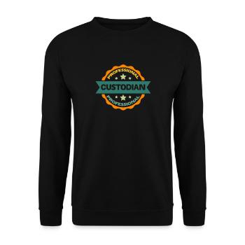 Professional Custodian - Unisex Sweatshirt - black - Front - Alina (178cm) & Michal (187cm)