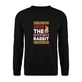 2023 L’année du zodiaque chinois lapin - Sweat-shirt Unisexe - noir - Devant - Alina (178cm) & Michal (187cm)