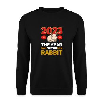 2023 The year of the rabbit Chinese Zodiac - Unisex Sweatshirt - black - Front - Alina (178cm) & Michal (187cm)