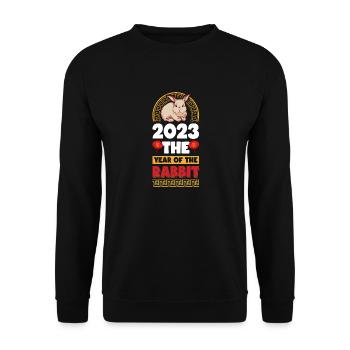 2023 The year of the rabbit Chinese Zodiac - Unisex Sweatshirt - black - Front - Alina (178cm) & Michal (187cm)