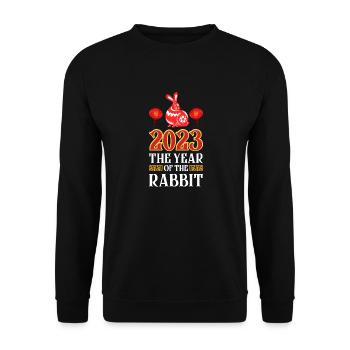 2023 The year of the rabbit Chinese Zodiac - Unisex Sweatshirt - black - Front - Alina (178cm) & Michal (187cm)