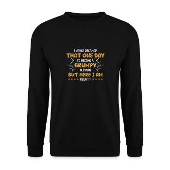 Funny Grumpy Old Man Killin 'it Grandpa Grandpa - Unisex Sweatshirt - black - Front - Alina (178cm) & Michal (187cm)