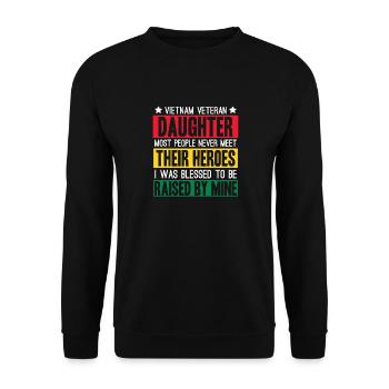 Fière fille d’un vétéran du Vietnam - Sweat-shirt Unisexe - noir - Devant - Alina (178cm) & Michal (187cm)