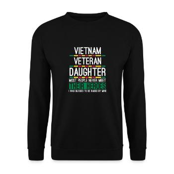 Fière fille d’un vétéran du Vietnam - Sweat-shirt Unisexe - noir - Devant - Alina (178cm) & Michal (187cm)