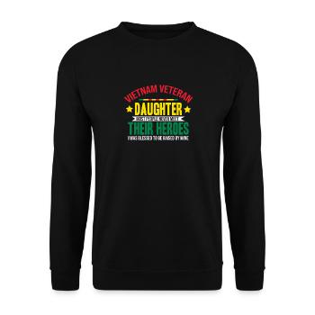 Stolze Tochter Eines Vietnam-veteranen - Unisex Pullover - Schwarz - Vorne - Alina (178cm) & Michal (187cm)