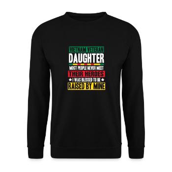 Fière fille d’un vétéran du Vietnam - Sweat-shirt Unisexe - noir - Devant - Alina (178cm) & Michal (187cm)