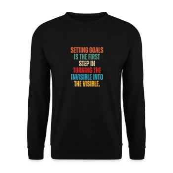 Das Setzen von Zielen ist der erste Schritt, um die - Unisex Pullover - Schwarz - Vorne - Alina (178cm) & Michal (187cm)