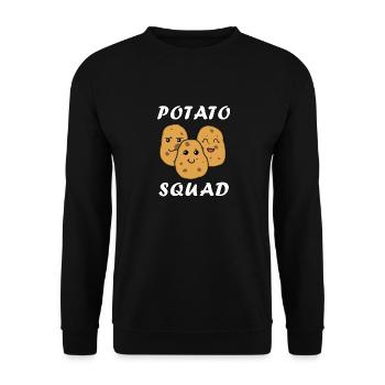 Potatoe Squad Team Vegetable Ironic Saying Hobby - Unisex Sweatshirt - black - Front - Alina (178cm) & Michal (187cm)