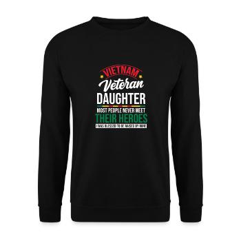 Fière fille d’un vétéran du Vietnam - Sweat-shirt Unisexe - noir - Devant - Alina (178cm) & Michal (187cm)