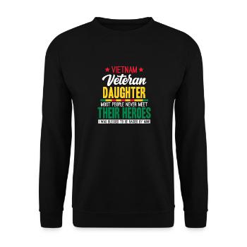 Fière fille d’un vétéran du Vietnam - Sweat-shirt Unisexe - noir - Devant - Alina (178cm) & Michal (187cm)