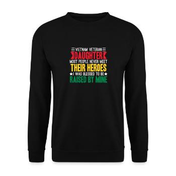 Fière fille d’un vétéran du Vietnam - Sweat-shirt Unisexe - noir - Devant - Alina (178cm) & Michal (187cm)