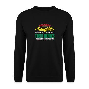 Stolze Tochter Eines Vietnam-veteranen - Unisex Pullover - Schwarz - Vorne - Alina (178cm) & Michal (187cm)