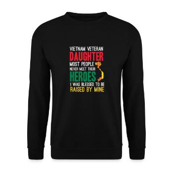 Stolze Tochter Eines Vietnam-veteranen - Unisex Pullover - Schwarz - Vorne - Alina (178cm) & Michal (187cm)
