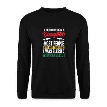 Fière fille d’un vétéran du Vietnam - Sweat-shirt Unisexe - noir - Devant - Alina (178cm) & Michal (187cm)
