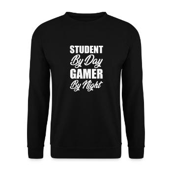 Student by Day Gamer by Night Gift Quote - Sweat-shirt Unisexe - noir - Devant - Alina (178cm) & Michal (187cm)