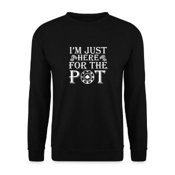 Dans le tournoi Just Here For The Pot Poker Cards - Sweat-shirt Unisexe - noir - Devant - Alina (178cm) & Michal (187cm)