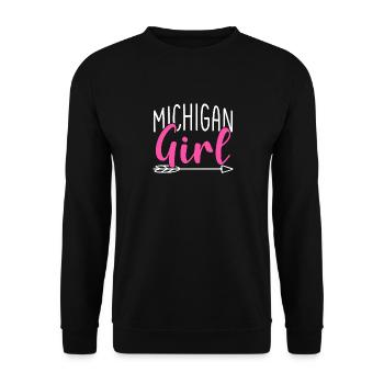 Michigan Girl City State American Town Country - Unisex Sweatshirt - black - Front - Alina (178cm) & Michal (187cm)