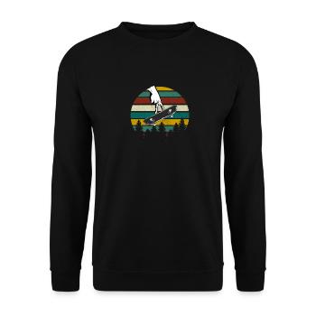 Fingerboarding Shirt, Fingerboard Shirt, Fingerboa - Unisex Sweatshirt - black - Front - Alina (178cm) & Michal (187cm)