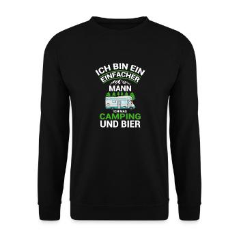 Ich Bin Ein Einfacher Mann Ich Mag Camping Und - Unisex Pullover - Schwarz - Vorne - Alina (178cm) & Michal (187cm)