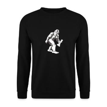 Bigfoot Chess Shirt, Funny Bigfoot Playing Chess T - Unisex Sweatshirt - black - Front - Alina (178cm) & Michal (187cm)