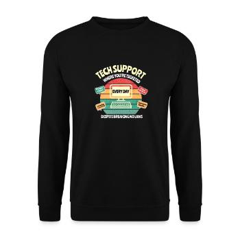 Funny IT Department Shirt, Funny Tech Support Shir - Unisex Sweatshirt - black - Front - Alina (178cm) & Michal (187cm)
