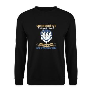 Kegel Trikot Für Opa Großvater Rente Rentner - Unisex Pullover - Schwarz - Vorne - Alina (178cm) & Michal (187cm)