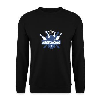 Kegelkönig Kegel Trikot Kegeln Trophäe Kegelgruppe - Unisex Pullover - Schwarz - Vorne - Alina (178cm) & Michal (187cm)
