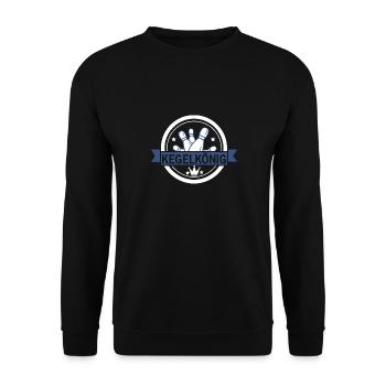 Kegelkönig Kegel Trikot Kegeln Trophäe Kegelgruppe - Unisex Pullover - Schwarz - Vorne - Alina (178cm) & Michal (187cm)