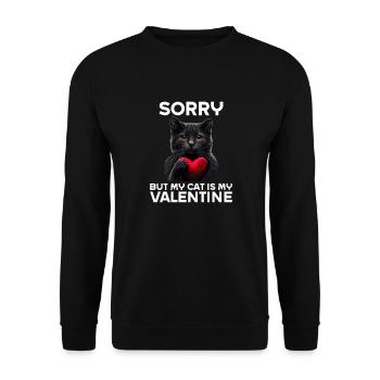 Désolé, mais mon chat est mon Valentin - Sweat-shirt Unisexe - noir - Devant - Alina (178cm) & Michal (187cm)