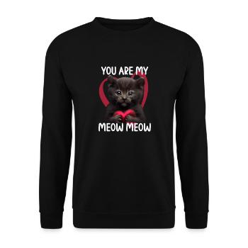 Tu es mon Meow Meow Cat - Sweat-shirt Unisexe - noir - Devant - Alina (178cm) & Michal (187cm)