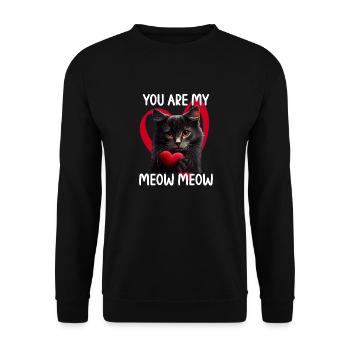 Tu es mon Meow Meow Cat - Sweat-shirt Unisexe - noir - Devant - Alina (178cm) & Michal (187cm)