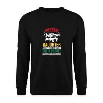 Fière fille d’un vétéran du Vietnam - Sweat-shirt Unisexe - noir - Devant - Alina (178cm) & Michal (187cm)