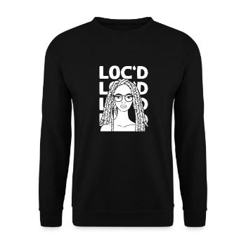 It's The Locs For Me - Afro Hair Black American - Unisex Pullover - Schwarz - Vorne - Alina (178cm) & Michal (187cm)