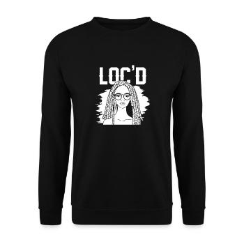 It's The Locs For Me - Afro Hair Black American - Unisex Pullover - Schwarz - Vorne - Alina (178cm) & Michal (187cm)